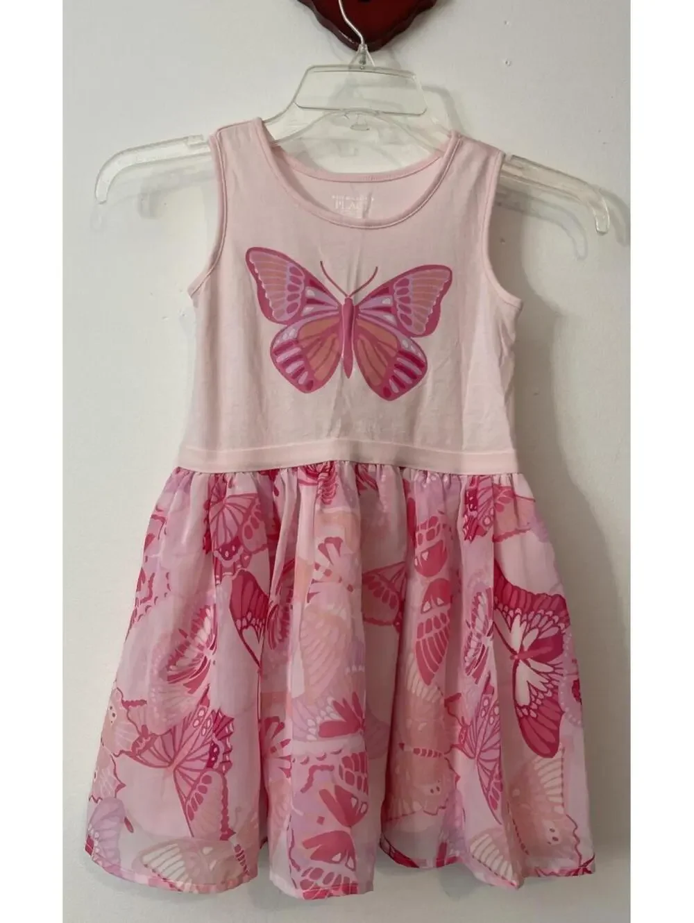 The Childrens Place Girls 5t Pink Butterfly Knee-Length Sleeveless Dress! A2184